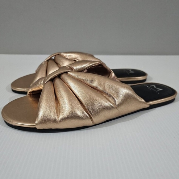 Marc Fisher LTD Olita Puffy Slide Sandal Women 8.5 Rose Gold Leather Slip On NEW - Picture 15 of 15